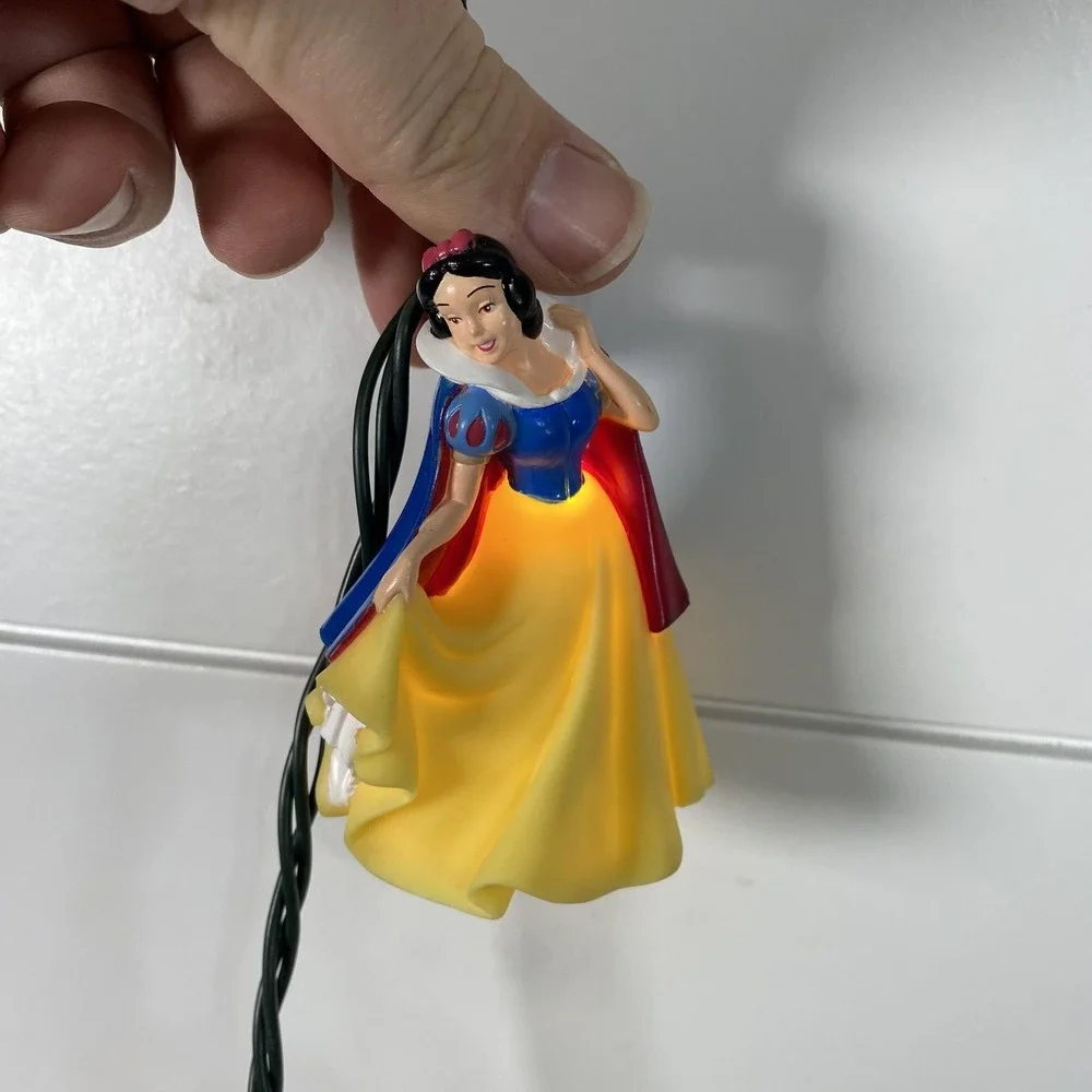 Disney Snow White 7 Dwarfs String‎ Lights Christmas Garland Works Evil Queen